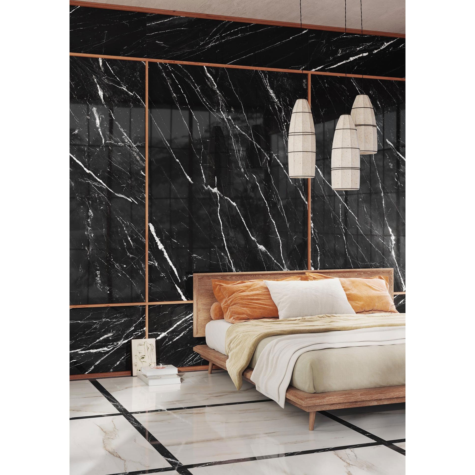 Incanto Sky Black Glossy Tiles Rt